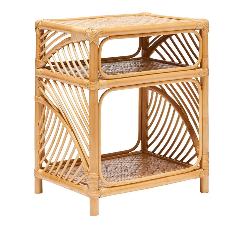 Table de chevet en rotin et bambou - Meubles en rotin 