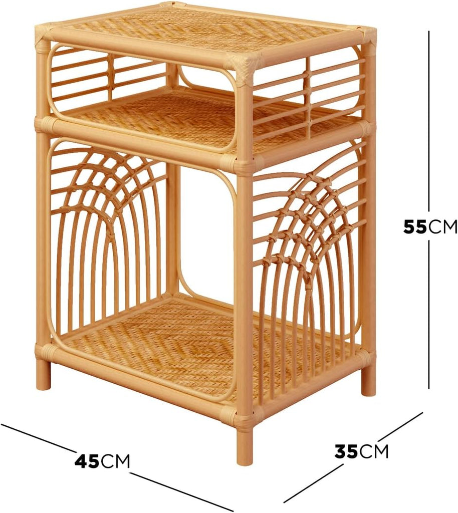 Table de chevet en rotin et bambou - Meubles en rotin 