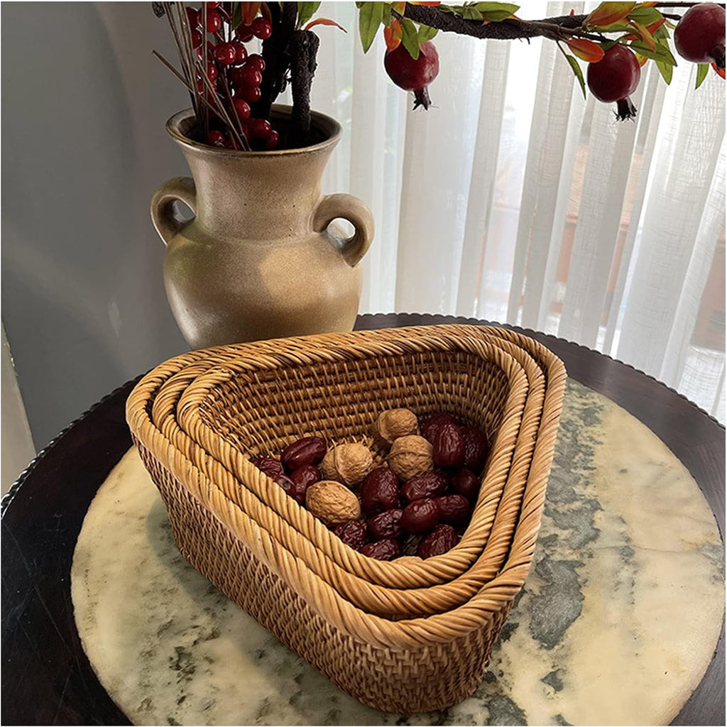 Panier de rangement triangulaire rotin - Meubles en rotin 
