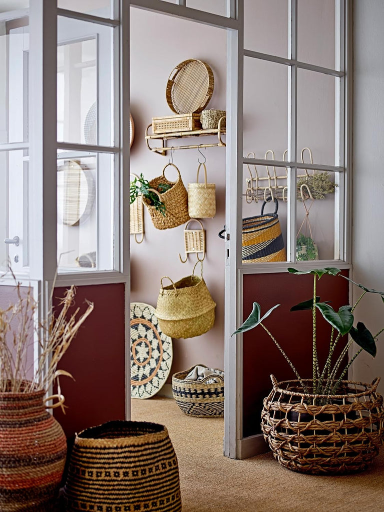 Patere 4 crochets en rotin vintage - Meubles en rotin 