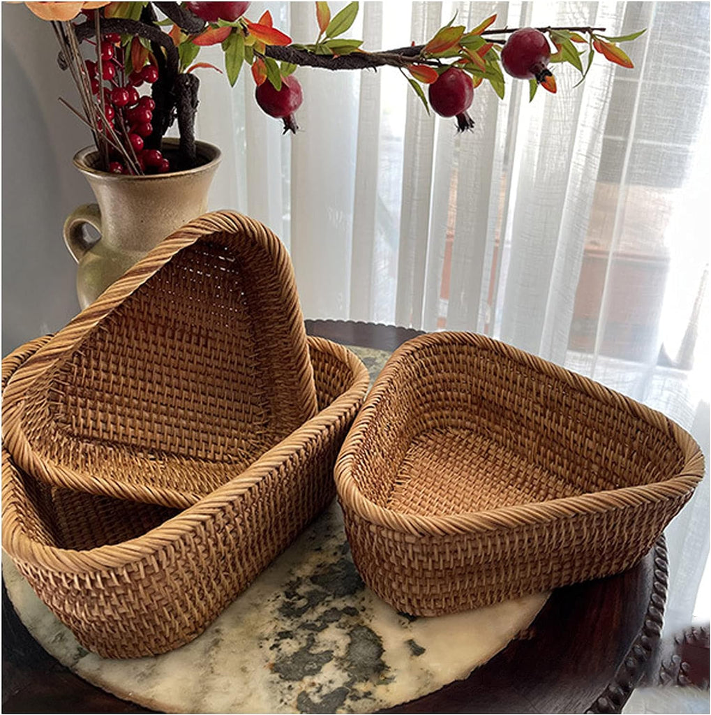 Panier de rangement triangulaire rotin - Meubles en rotin 