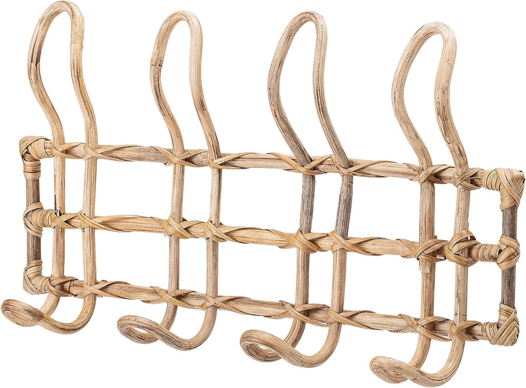 Patere 4 crochets en rotin vintage - Meubles en rotin 