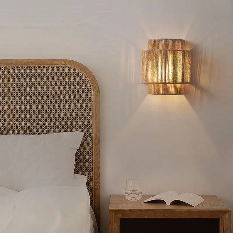 Applique Murale LED en Rotin - Meubles en rotin 