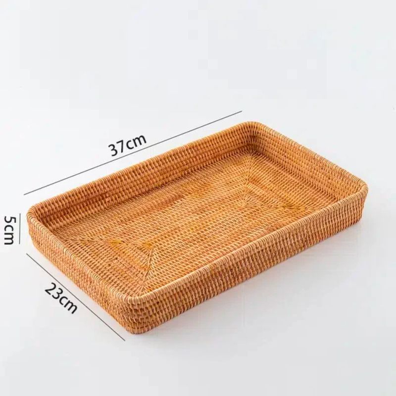 Panier de rangement en rotin rectangulaire - Meubles en rotin 