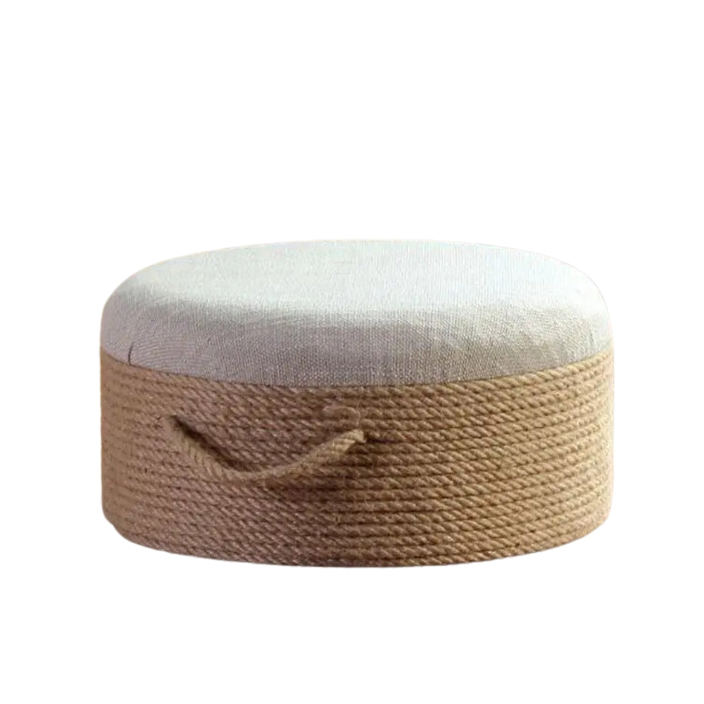 Pouf de rotin en Cordes Tressées - Meubles en rotin 