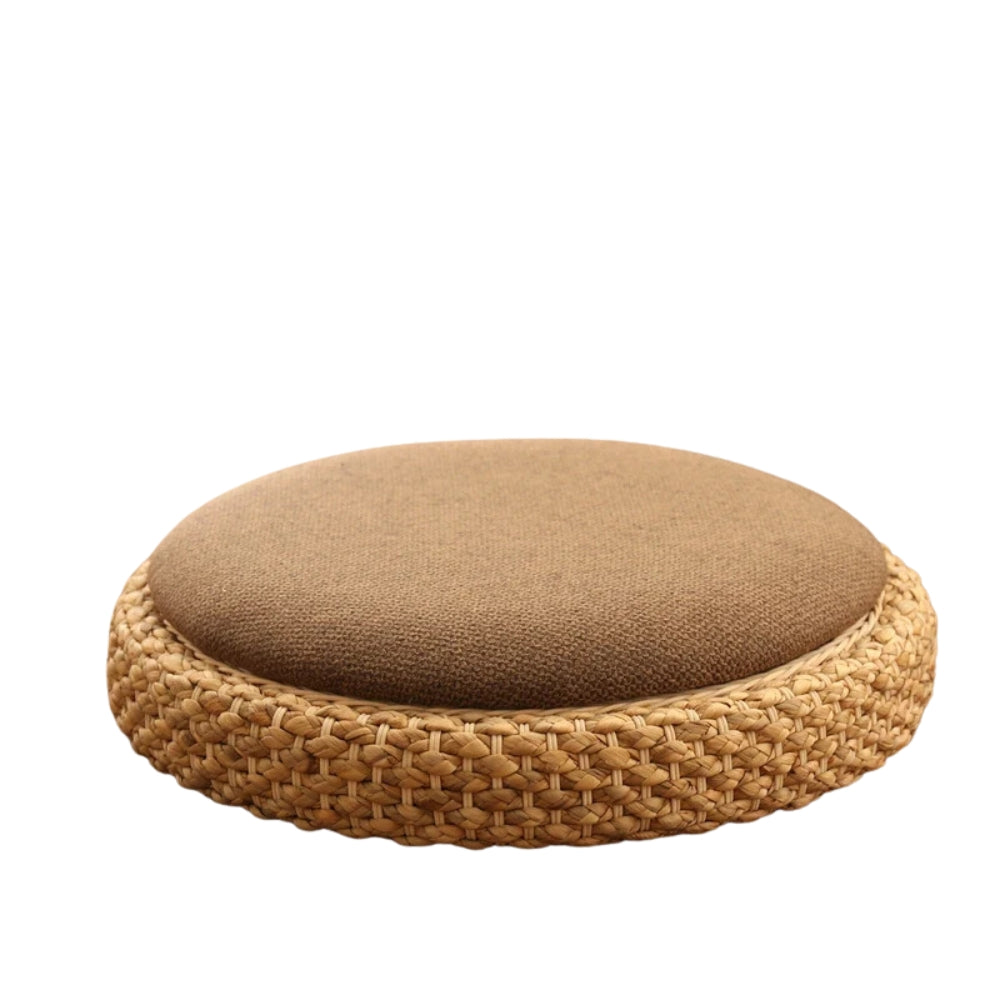 Pouf bas en rotin et issu - Meubles en rotin 