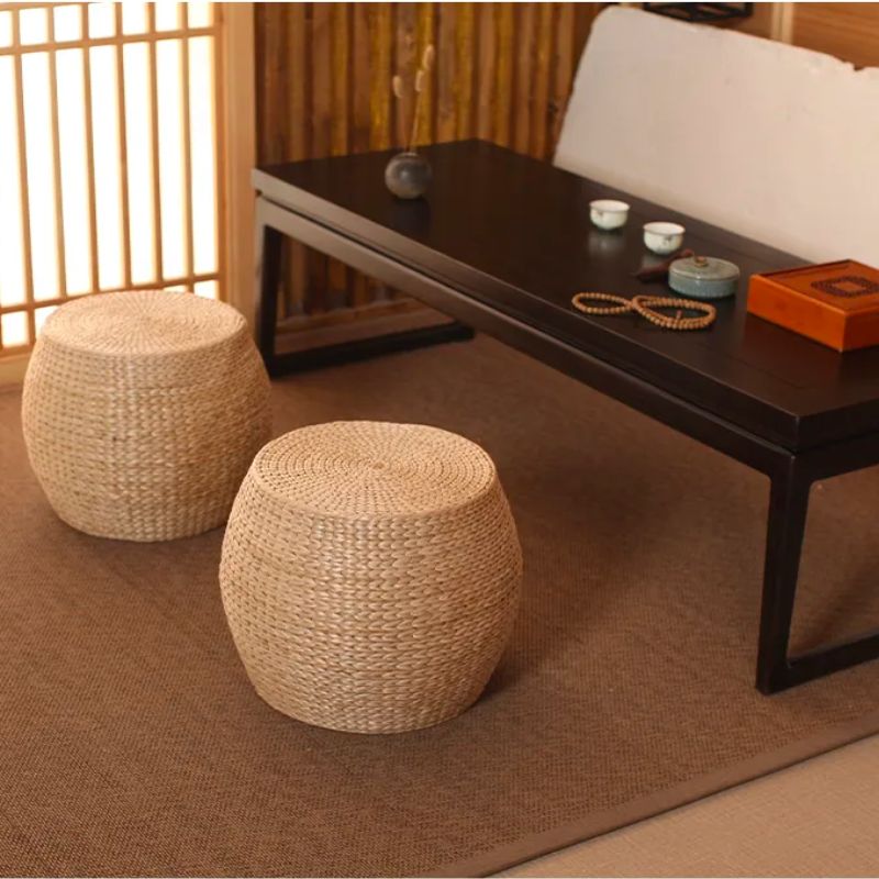 Grand Tabouret lisse en Rotin - Meubles en rotin 