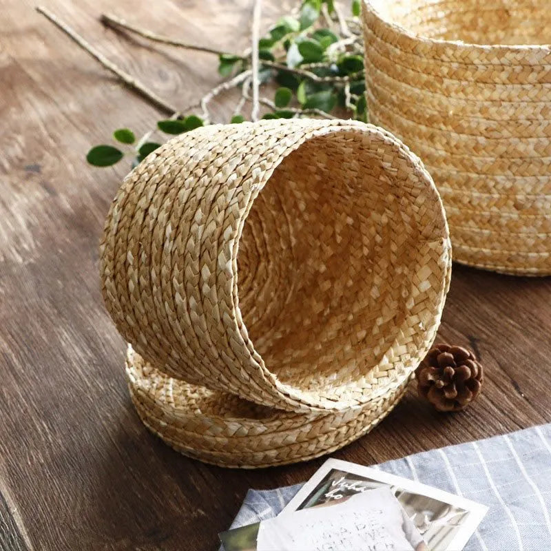 Panier avec couvercle tissé en rotin - Meubles en rotin 