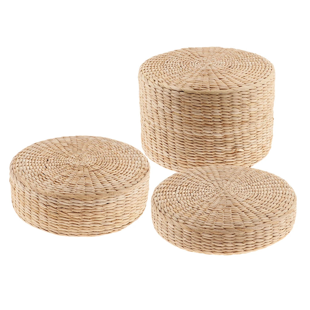Pouf rond en rotin naturelle - Meubles en rotin 