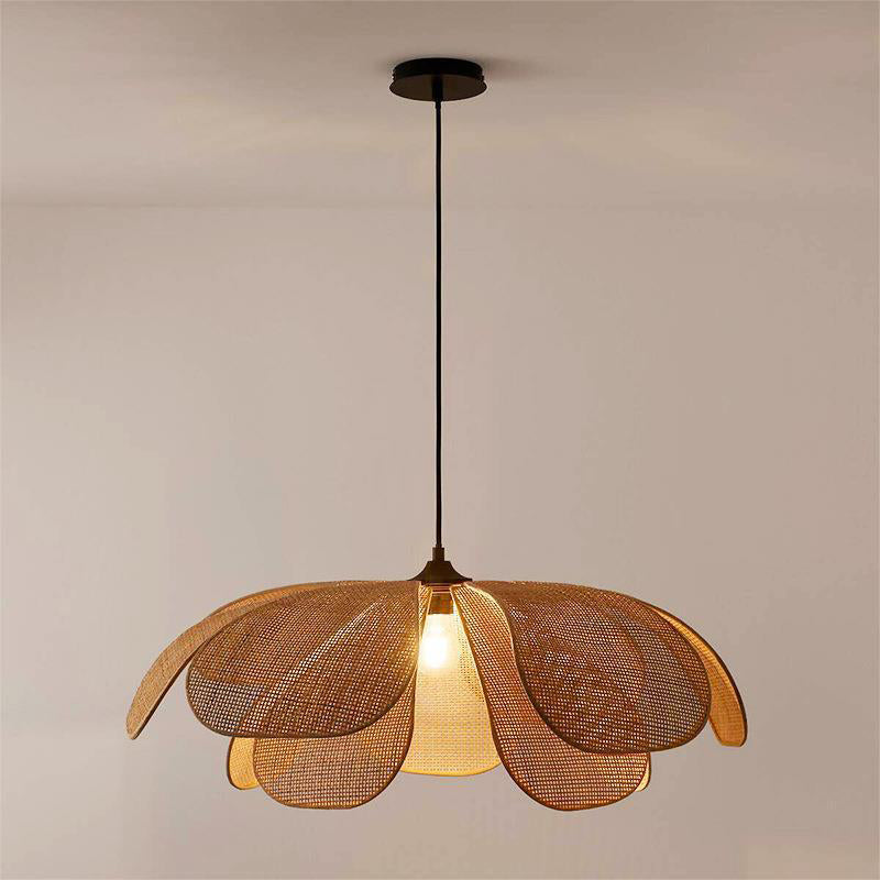 Suspension Fleur Rotin - Meubles en rotin 