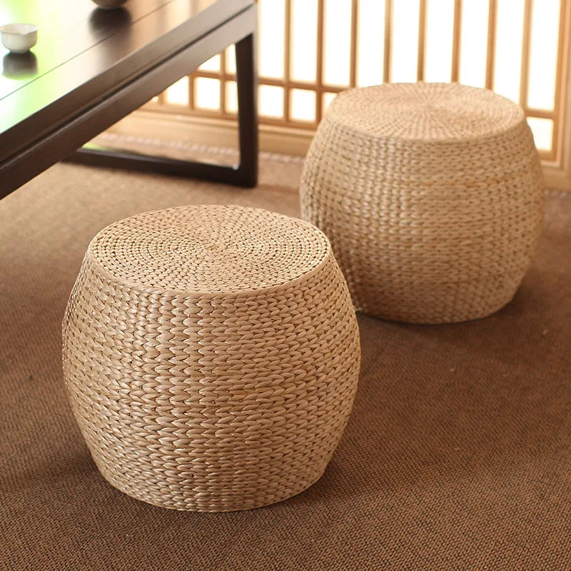 Grand Tabouret lisse en Rotin - Meubles en rotin 