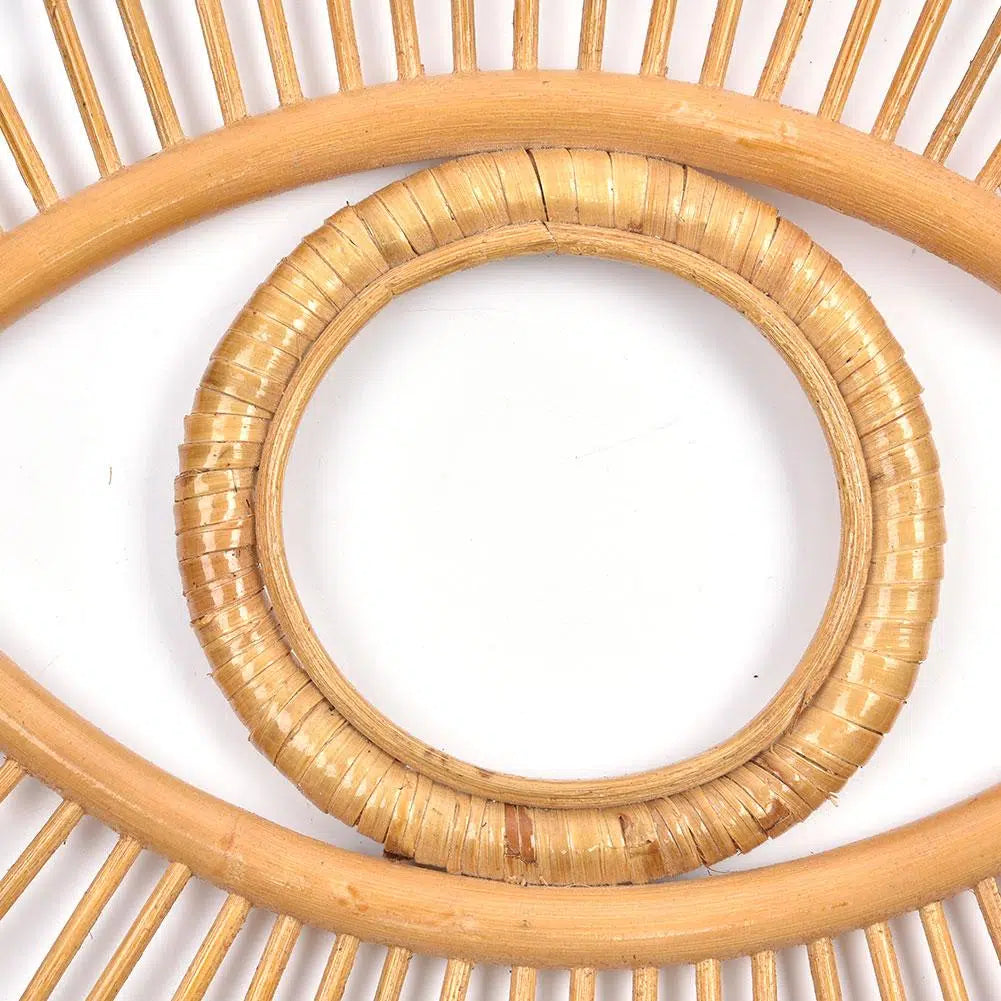 Cadre motif oeil en rotin - Meubles en rotin 