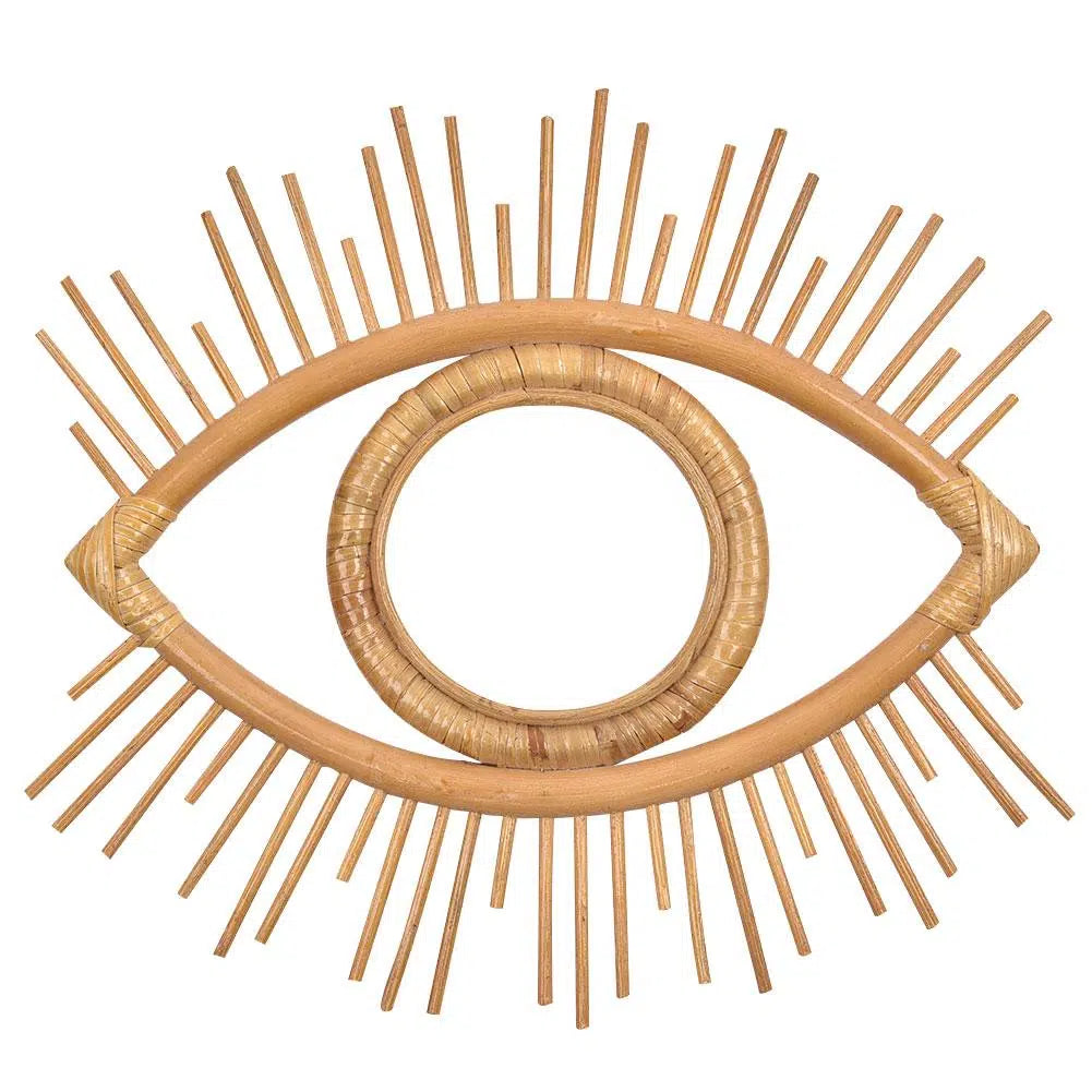 Cadre motif oeil en rotin - Meubles en rotin 