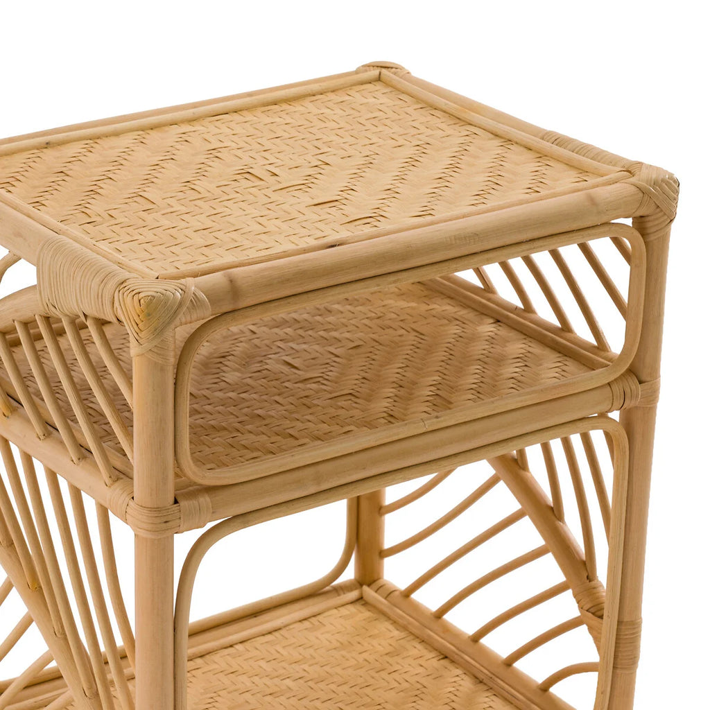 Table de chevet en rotin et bambou - Meubles en rotin 