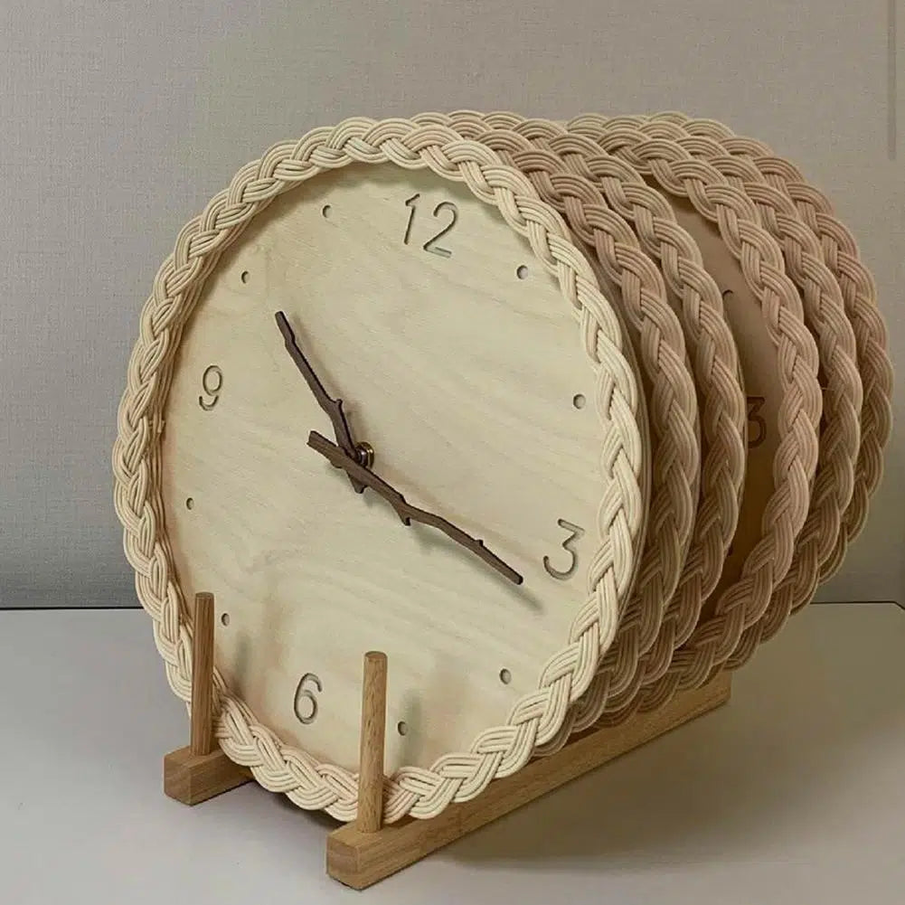 Horloge ronde murale en rotin - Meubles en rotin 