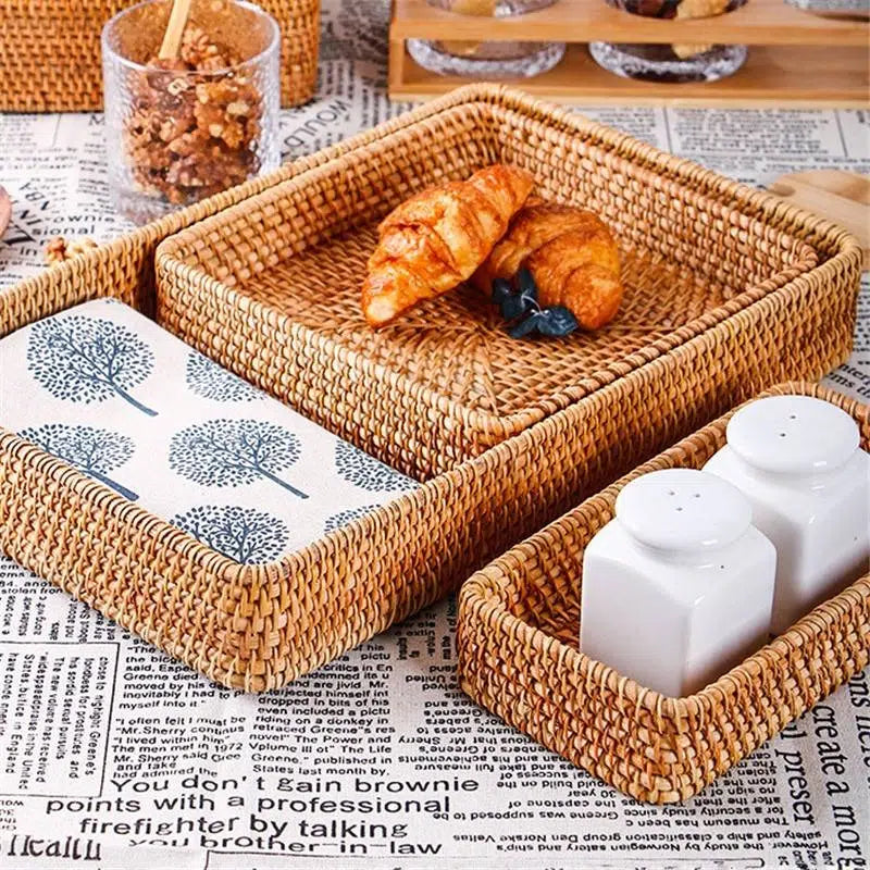 Panier de rangement en rotin tissé à la main - Meubles en rotin 