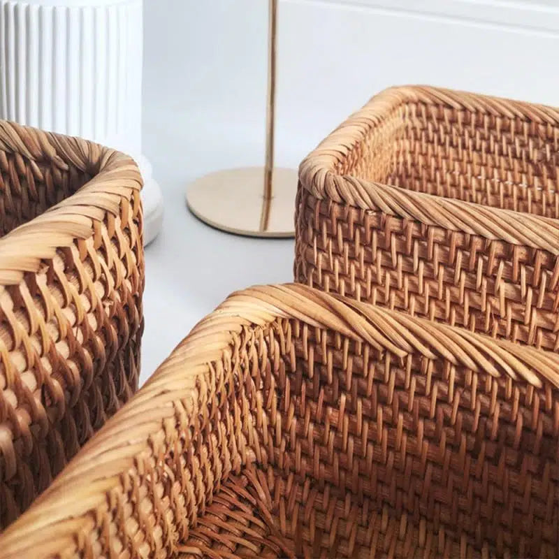 Panier rectangulaire en rotin de rangement - Meubles en rotin 