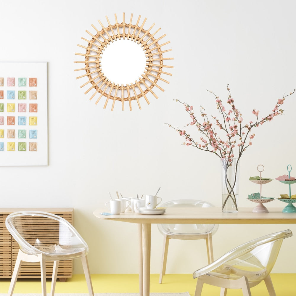 Miroir soleil rotin - Meubles en rotin 