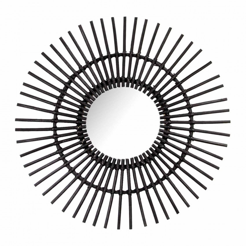 Miroir Rotin Noir - Meubles en rotin 