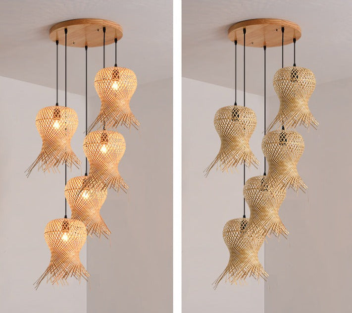 Lustre Rotin Bambou Osier - Meubles en rotin 