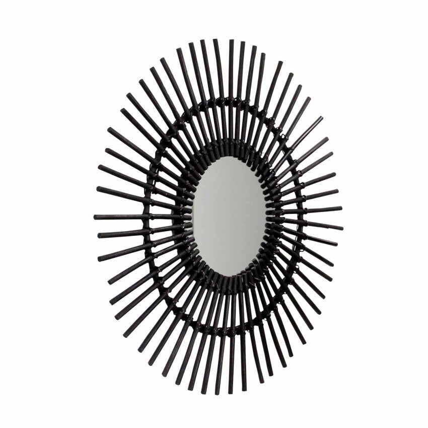 Miroir Rotin Noir - Meubles en rotin 